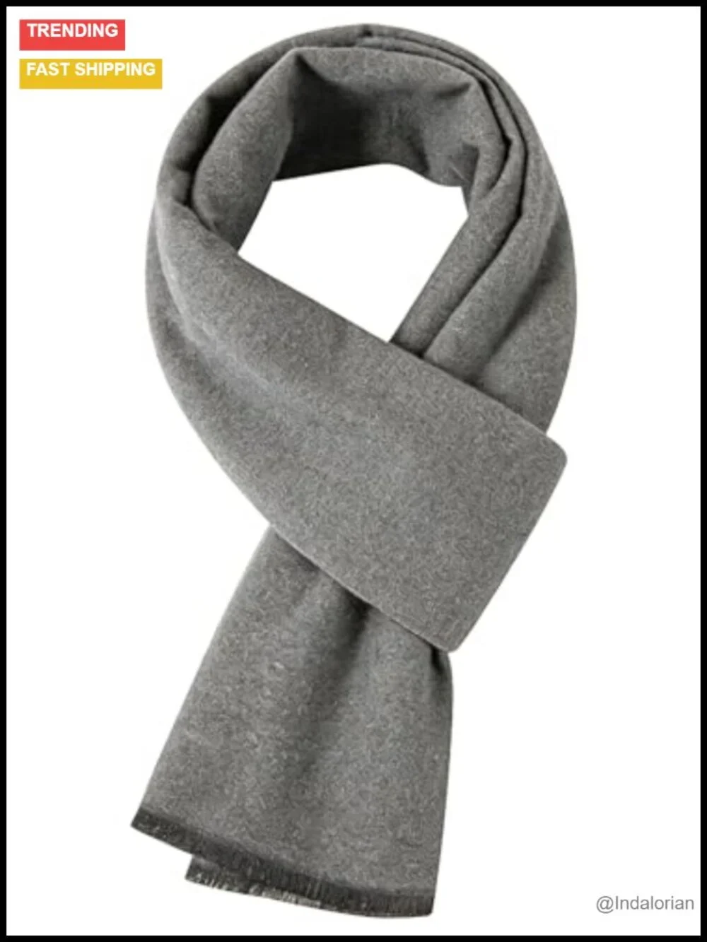 Men Long Winter Warm Scarf, Cashmere Feel, Solid Color Classic Scarf Cold
